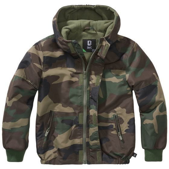 Brandit Veste Enfants Windbreaker Front Zip - Woodland