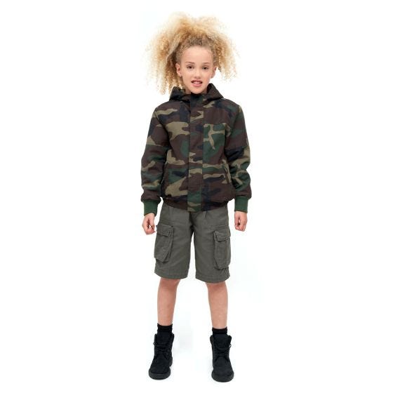Brandit Veste Enfants Windbreaker Front Zip - Woodland