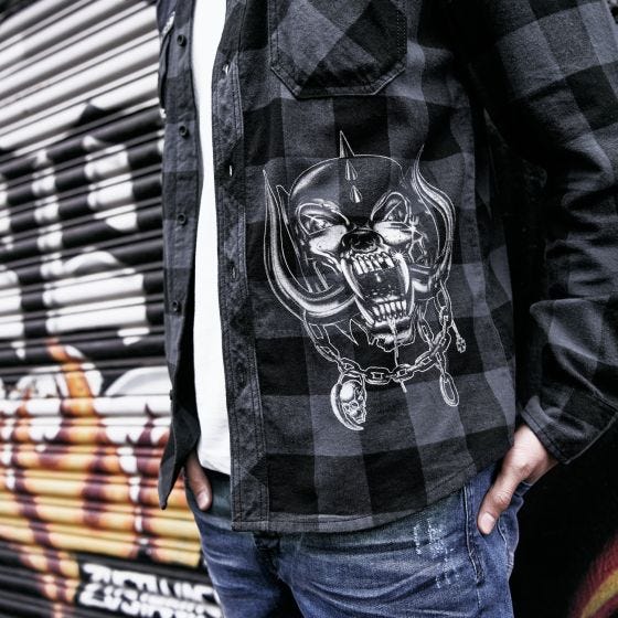 Brandit Chemise à carreaux Motörhead - Noir/Gris