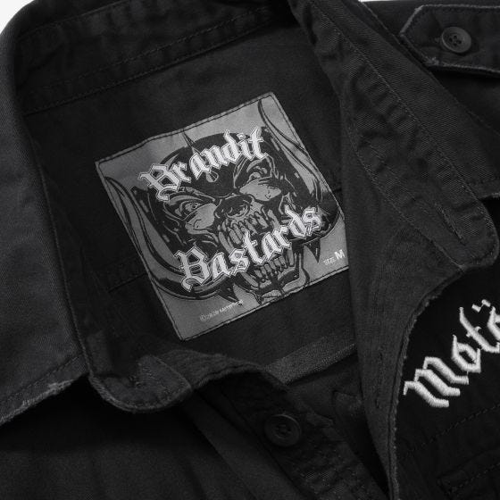 Brandit Chemise à manches courtes Motörhead Vintage - Noir