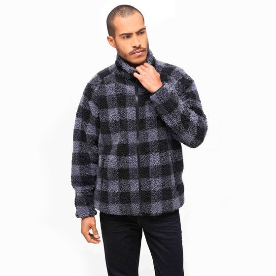 Brandit Veste Teddyfleece - Noir/Gris