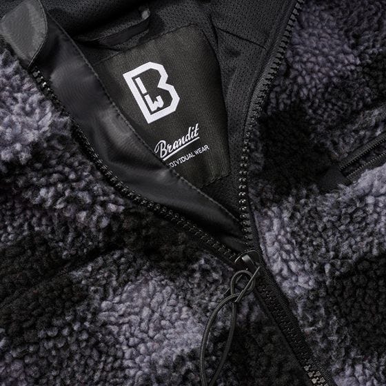 Brandit Veste Teddyfleece Worker - Noir/Gris