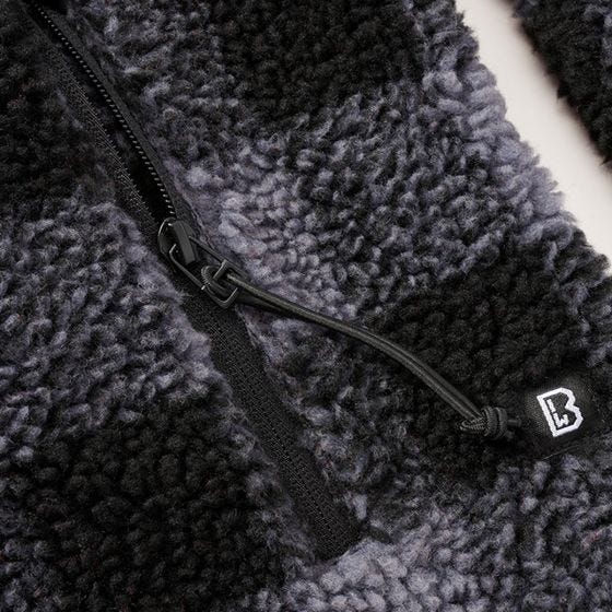 Brandit Veste Teddyfleece Worker - Noir/Gris