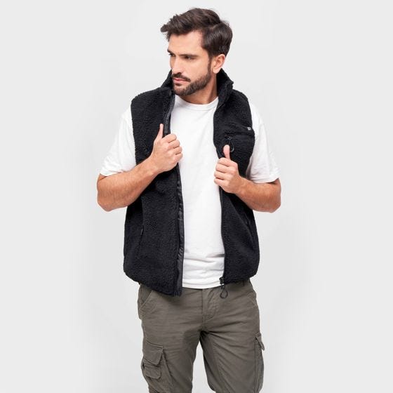 Brandit Gilet Teddyfleece Worker - Noir