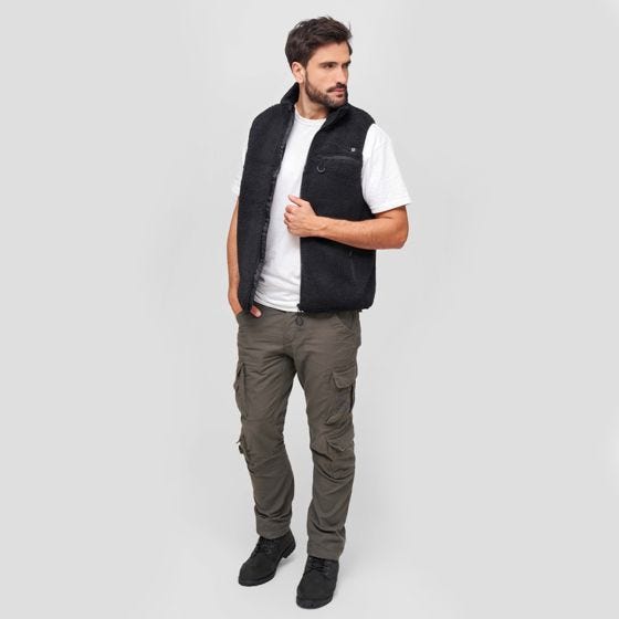 Brandit Gilet Teddyfleece Worker - Noir