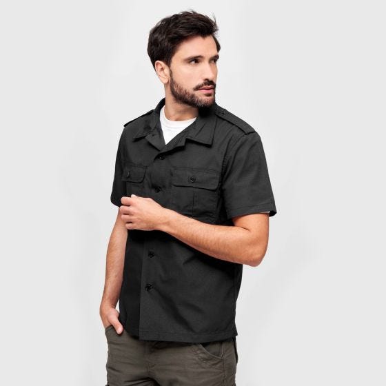 Brandit Chemise à manches courtes US Ripstop - Noir