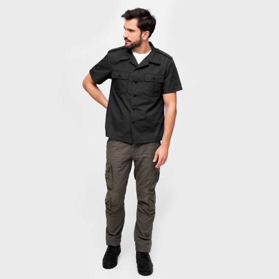 Brandit Chemise à manches courtes US Ripstop - Noir
