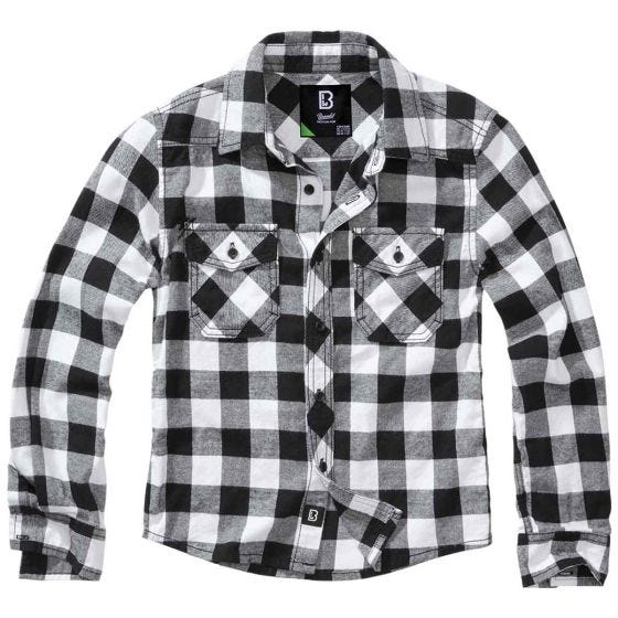 Brandit Chemise à carreaux Enfants - Blanc/Noir