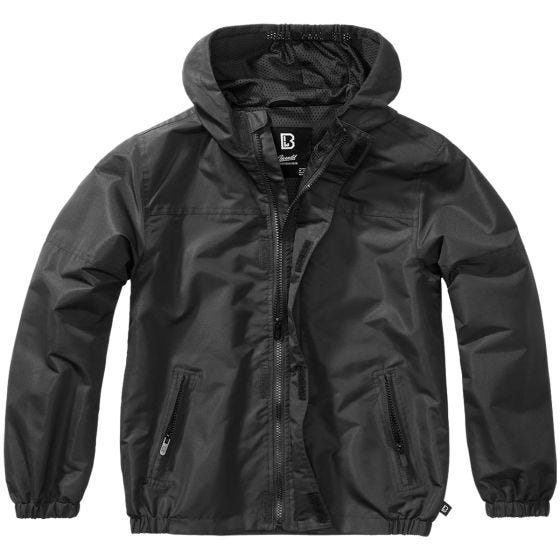 Brandit Veste Enfants Summer Windbreaker Front Zip - Noir