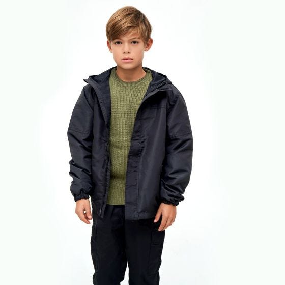 Brandit Veste Enfants Summer Windbreaker Front Zip - Noir