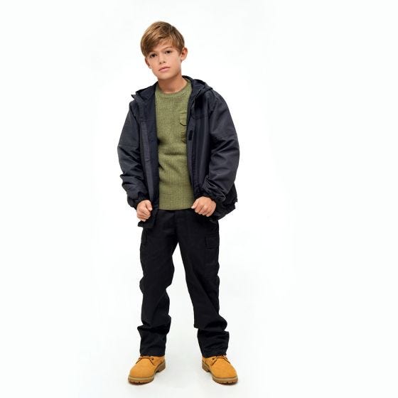 Brandit Veste Enfants Summer Windbreaker Front Zip - Noir