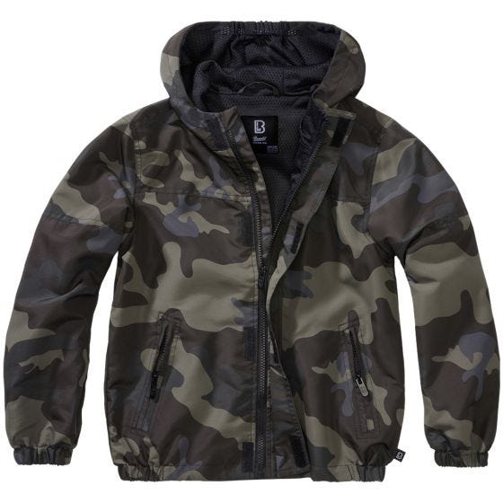 Brandit Veste Enfants Summer Windbreaker Front Zip - Dark Camo