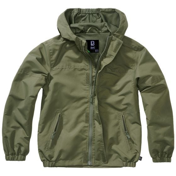 Brandit Veste Enfants Summer Windbreaker Front Zip - Olive