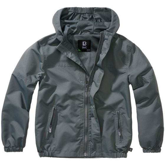 Brandit Veste Enfants Summer Windbreaker Front Zip - anthrazit
