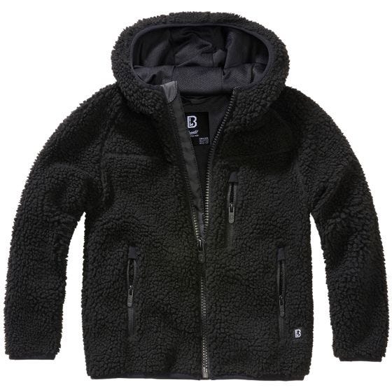 Brandit Veste à capuche Enfants Teddyfleece - Noir