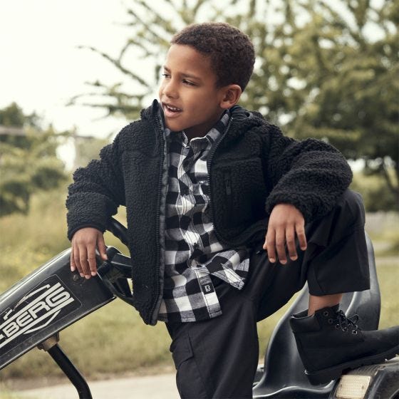 Brandit Veste à capuche Enfants Teddyfleece - Noir