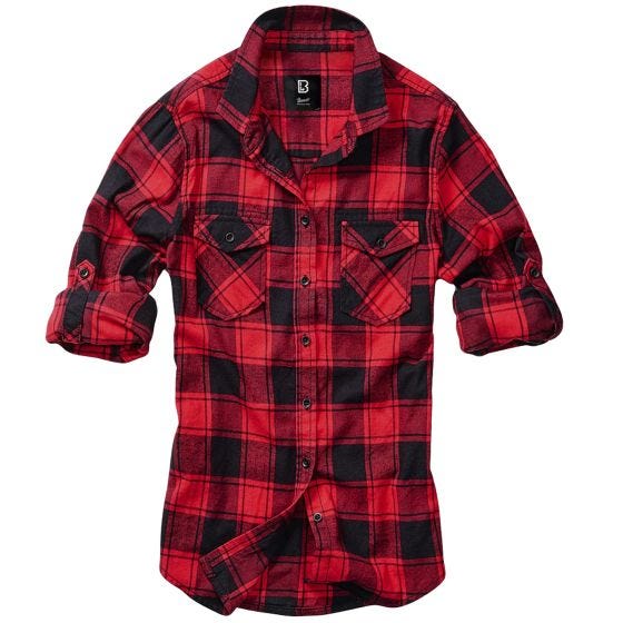 Brandit Chemise Ladies Amy Flanell - Rouge/Noir
