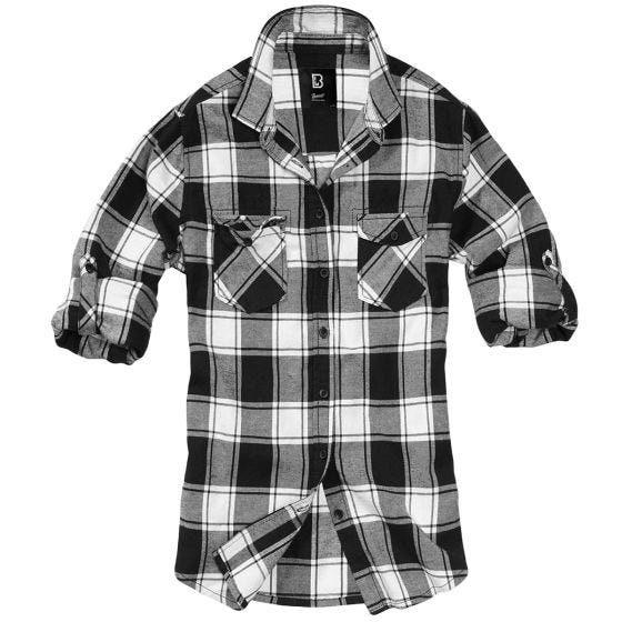 Brandit Chemise Ladies Amy Flanell - Blanc/Noir