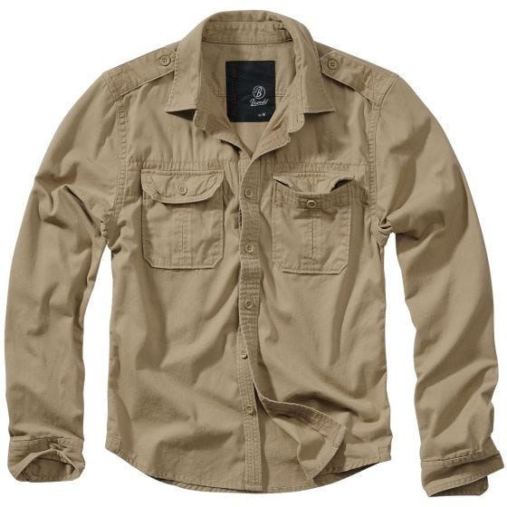 Brandit Chemise Vintage à manches longues Camel