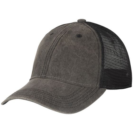 Helikon Casquette Plain Trucker - Dirty Washed Black / Black A
