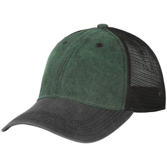 Helikon Casquette Plain Trucker - Washed Dark Green / Washed Black C