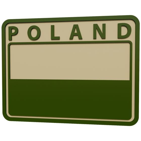 Helikon Lot de 2 écussons avec drapeau de la Pologne (couleurs discrètes) et inscription Poland kaki