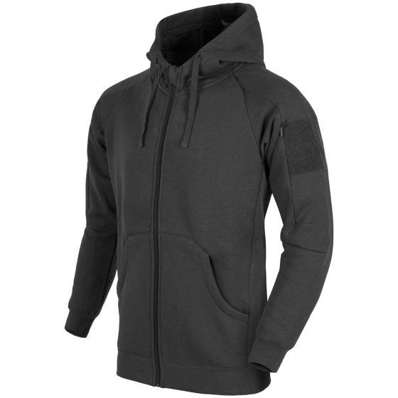 Helikon Sweatshirt à capuche Urban Tactical léger à fermeture Éclair noir