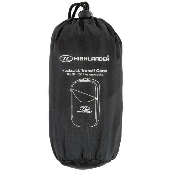 Highlander Housse de protection Transit pour sac à dos noire