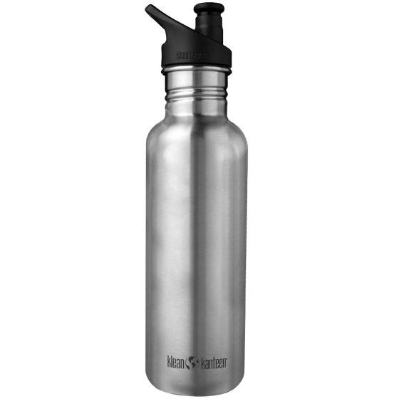 Klean Kanteen Gourde Classic 800 ml en acier inoxydable brossé avec bouchon Sport 3.0