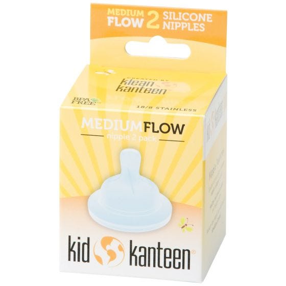 Kid Kanteen Lot de 2 tétines transparentes à débit moyen