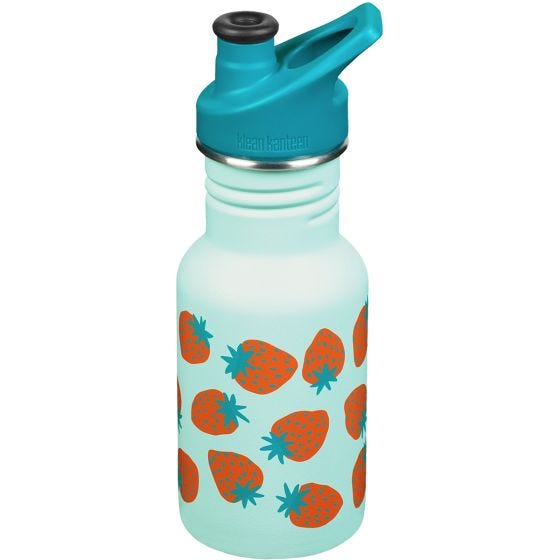 Klean Kanteen Gourde Classic 355 ml avec bouchon Sport - Blue Tint Strawberries