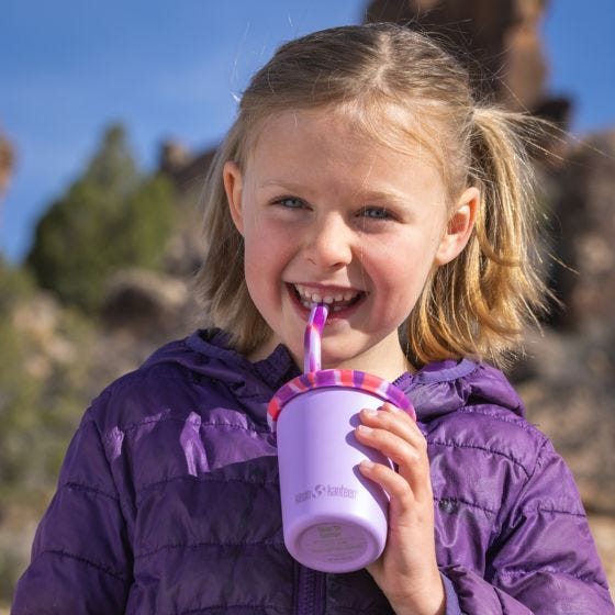 Klean Kanteen Kid's Cup Straw Lid 2-Pack - rose/rose Tie Dye