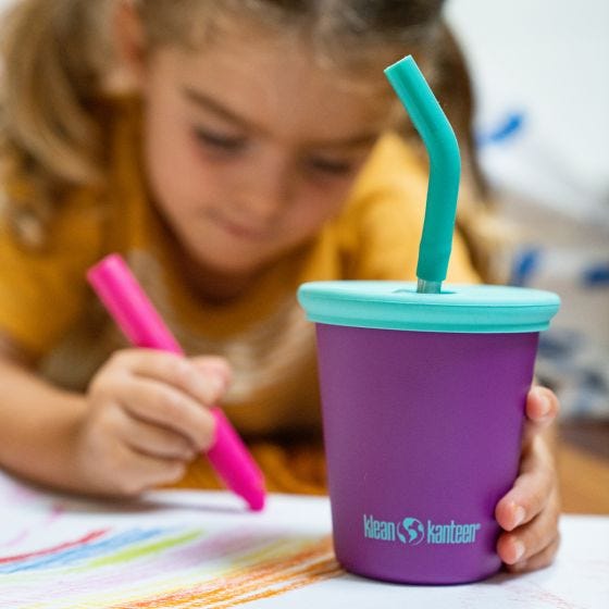 Klean Kanteen Tasse Kids 295ml w/Straw Lid - Sparkling Grape