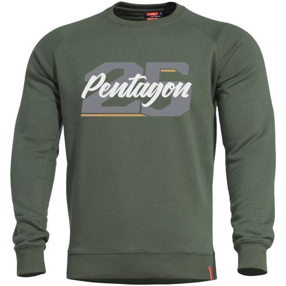 Pentagon Sweat Hawk Twenty Five motif 25 Camo Green