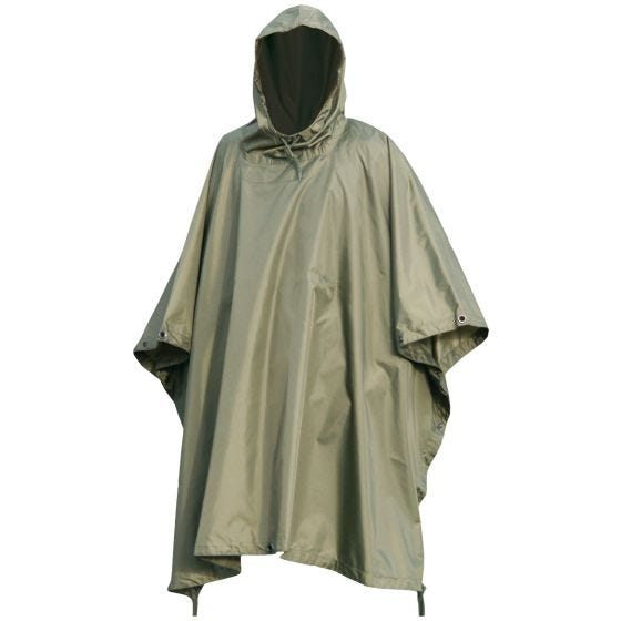 Poncho en Ripstop imperméable vert olive