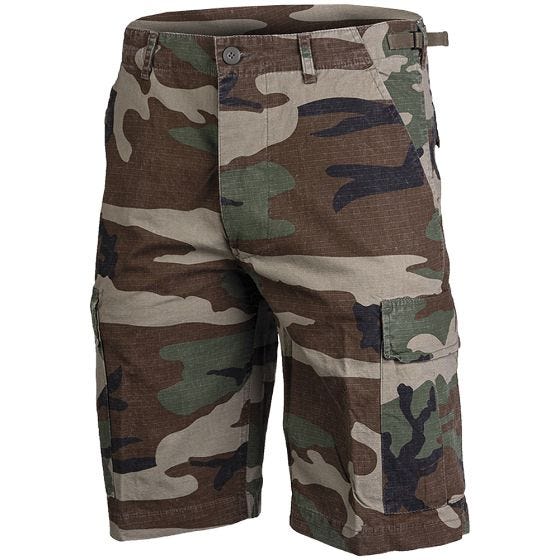 Mil-Tec Bermuda US Ripstop prélavé Woodland
