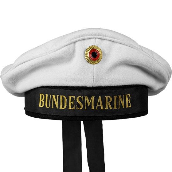 Mil-Tec BM Navy Hat with Insignia - Blanc