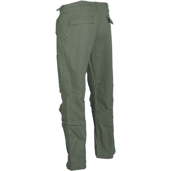 Mil-Tec Pantalon de pilote en popeline de coton prélavée vert olive