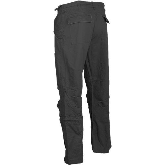 Mil-Tec Pantalon de pilote en popeline de coton prélavée noir