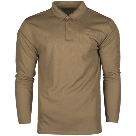 Mil-tec Polo tactique à manches longues à séchage rapide Dark Coyote