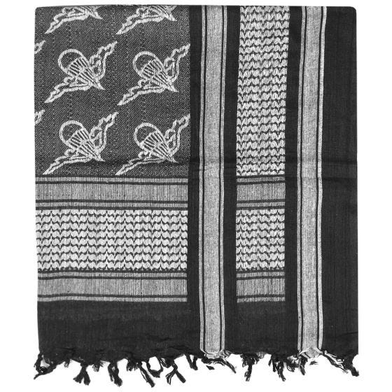 Mil-Tec Écharpe Shemagh à motifs parachutes noire/blanche
