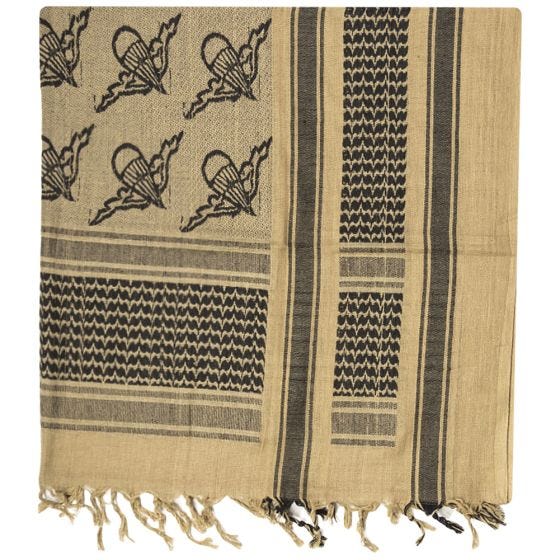 Mil-Tec Écharpe Shemagh à motifs parachutes Coyote/noire