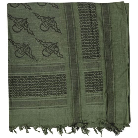 Mil-Tec Écharpe Shemagh à motifs parachutes vert olive/noire