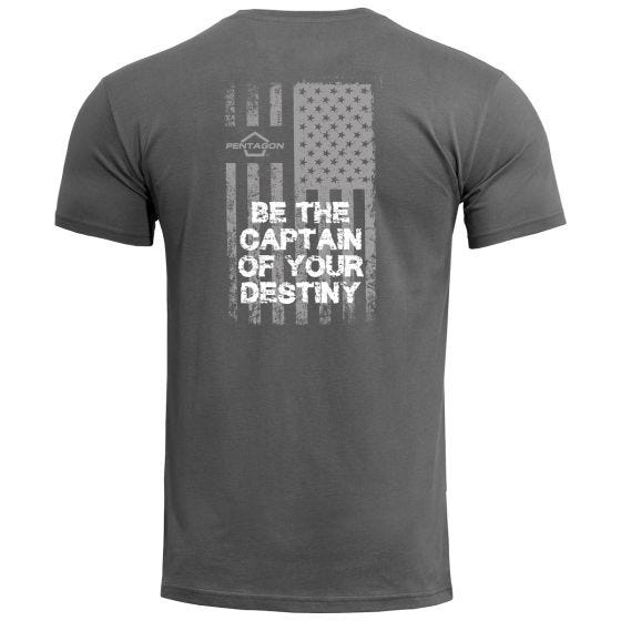 Pentagon T-shirt Ageron American Flag - Wolf Grey