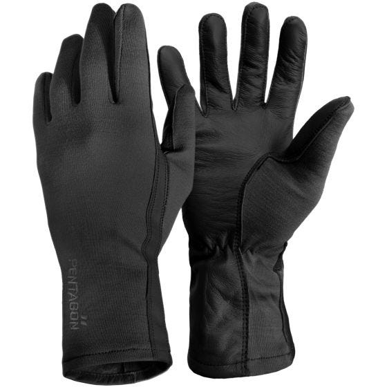 Pentagon Gants de pilote longs noirs