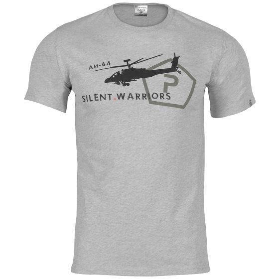 Pentagon T-shirt Ring Spun Helicopter motif hélicoptère chiné