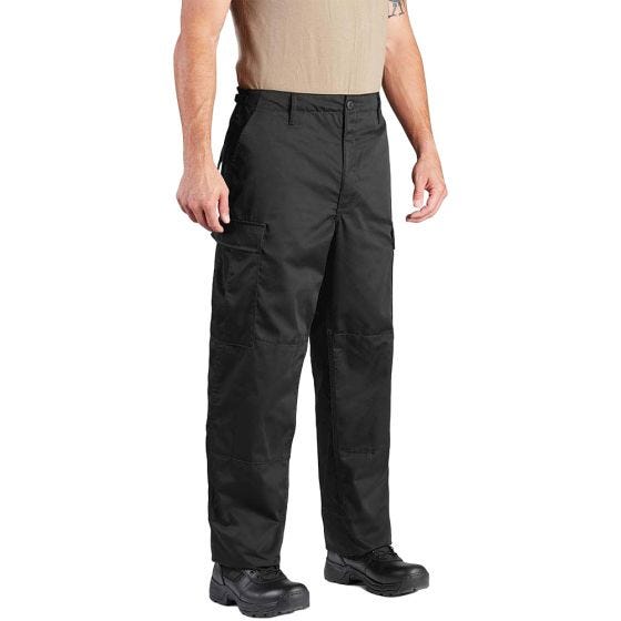 Propper Pantalon BDU en polycoton sergé avec braguette à boutons Noir