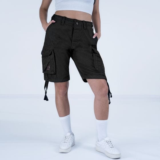 Surplus Short pour femme Airborne Vintage - noir délavé