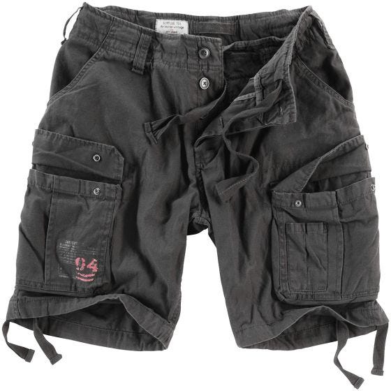 Surplus Short délavé Airborne Vintage noir