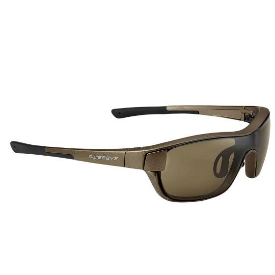 Swiss Eye Lunettes de soleil M-Cover S - Marron + Orange + Verres transparents / Monture bronze